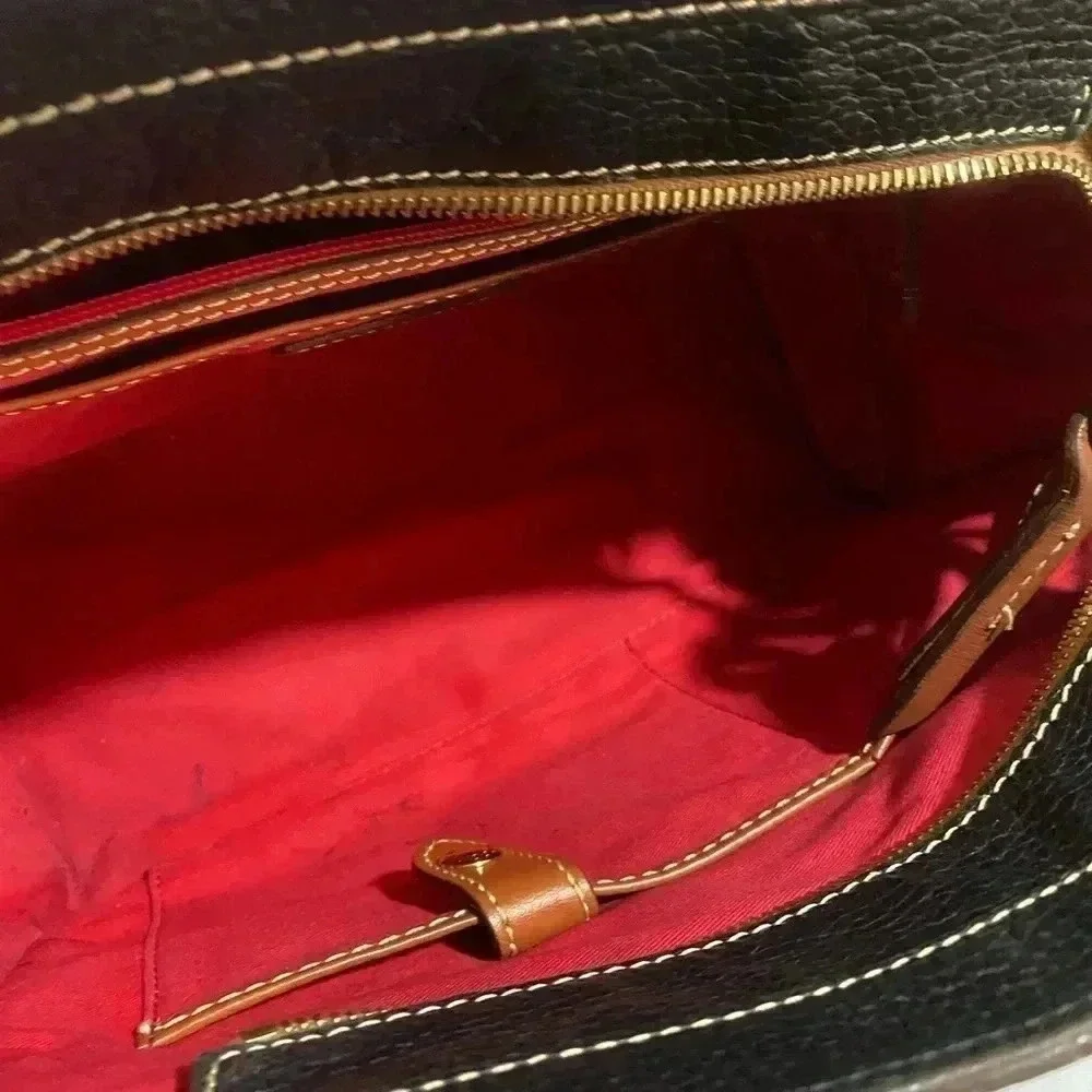 Dooney Bourke vintage black leather satchel handbag